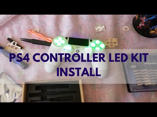 PS4 controller clear button and LED light kit install