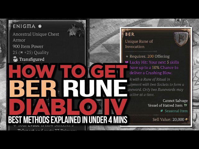 How to Get BER Rune in Diablo 4 Lord of Hatred