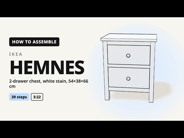 How to Assemble IKEA HEMNES 2-Drawer Chest | Step-by-Step Animated Guide