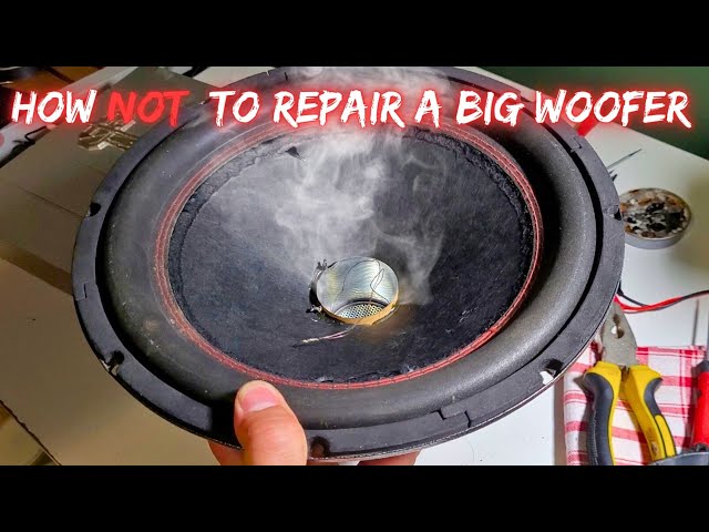How NOT to repair a BIG Woofer - the amplifier is fried!!!