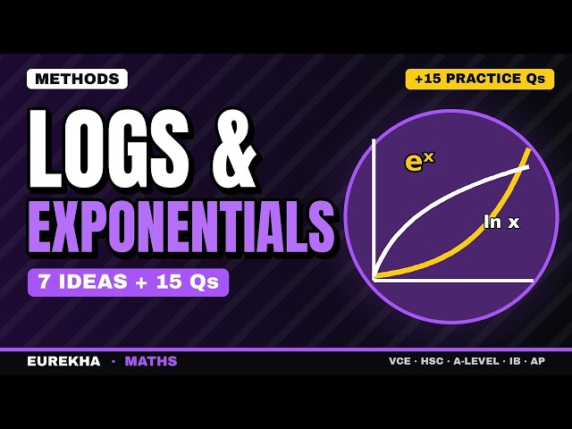 Exponentials & Logarithms Made Simple: Log Laws, e, Growth & Decay + 15 Practice Questions