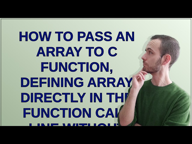How to pass an array to C function, defining array directly in the function call line without pri...
