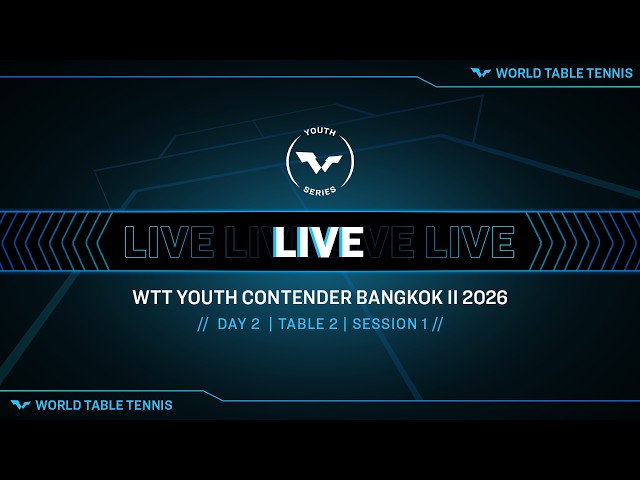 LIVE! | T2 | Day 2 | WTT Youth Contender Bangkok II 2026 | Session 1