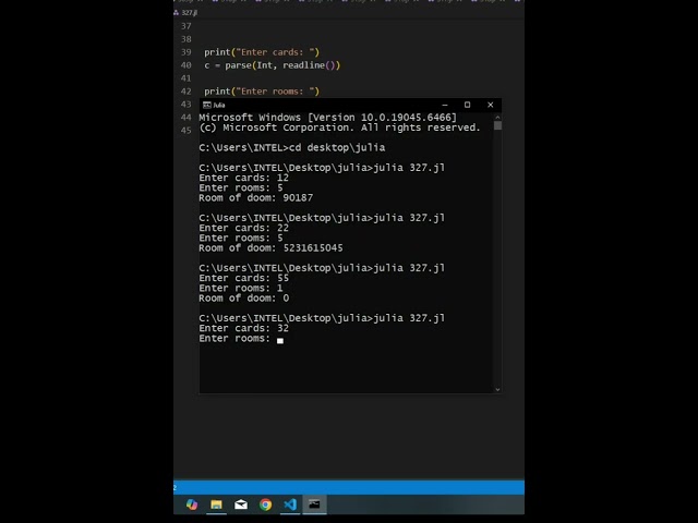 julia | Euler project 'room of doom' | CodeLearning