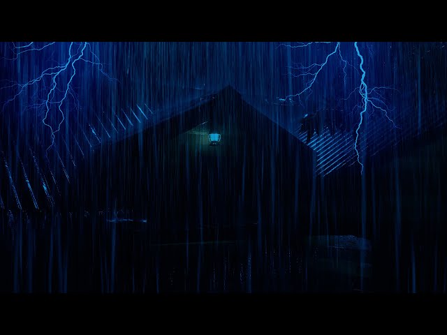Beat Stress & Goodbye Insomnia in 3 Minutes with Heavy Rain,Thunder Sounds on a Tin Roof at Night #1