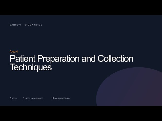 NHA CPT Study Guide Area 4 — Patient Prep, Order of Draw & Collection Techniques