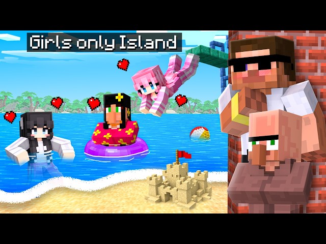We SNUCK Into A GIRLS ONLY One Chunk Minecraft..