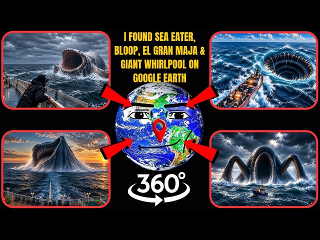 VR 360° - Found Sea Eater, Bloop, EL GRAN MAJA & Giant Whirlpool on Google Earth!