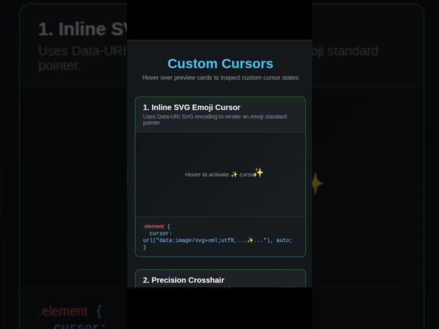 7 Custom Cursor Effects You Can Build in CSS #shorts  #coding #htmlcss #design