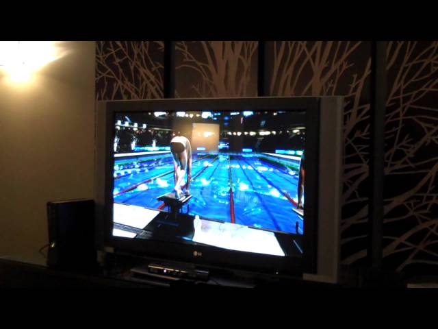Olympian Michael Phelps demos Michael Phelps Push the Limit Xbox 360 Kinect Video Game