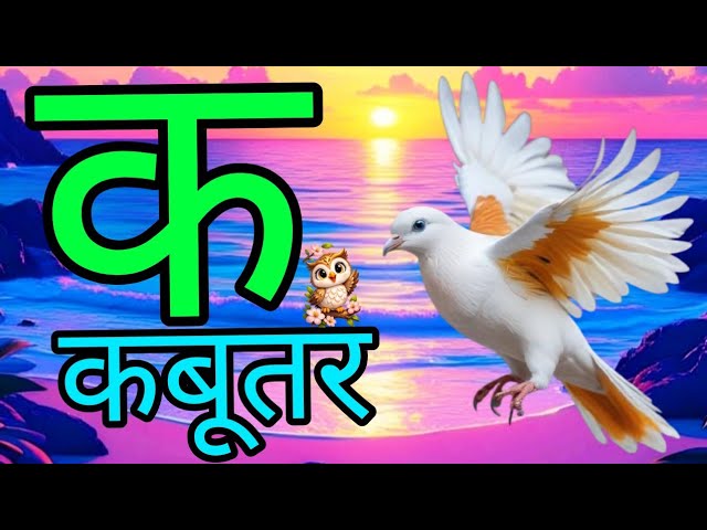 🕊️ क से कबूतर | हिंदी वर्णमाला सीखें | बच्चों के लिए मजेदार ABCD Learning Video kid's rymans videos 