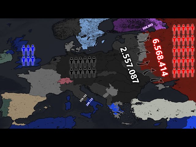 World War II Every Hour with Army Sizes