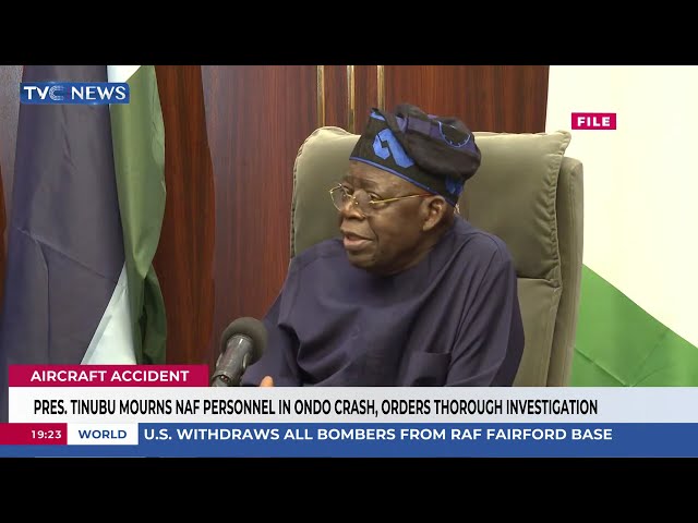 President Tinubu Mourns NAF Personnel in Ondo Aircraft Crash