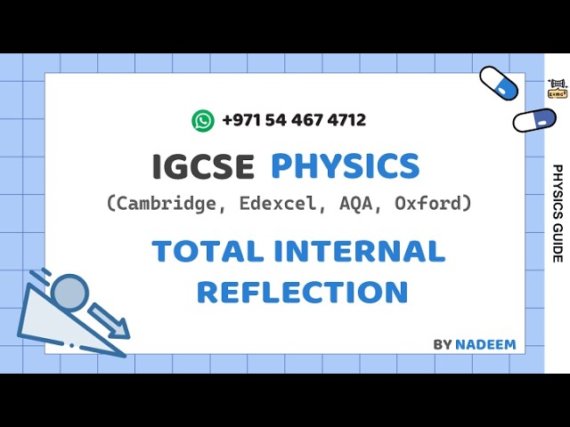 TOTAL INTERNAL REFLECTION   I PHYSICS l IGCSE l Science And Math