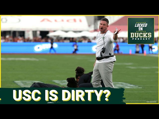 REACTION: Oregon TRIUMPHS at USC, Trojans EMBARRASSING Behavior after DIRTY Hit on Dante Moore