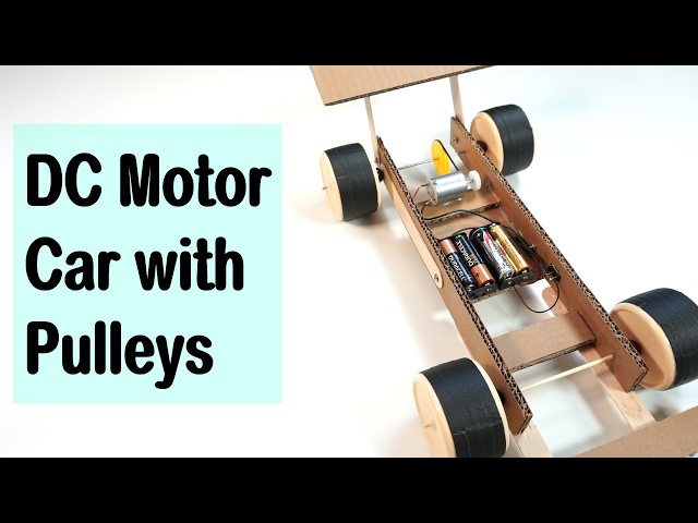 How to Make a DC Motor Car Using Pulleys | Simple DIY Project