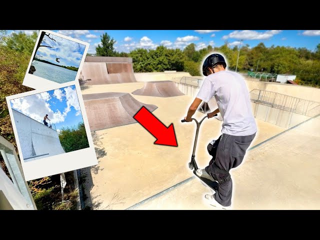 We drop in on the BIGGEST ramp in the skatepark!!!🤯 | Scooter Vlog!