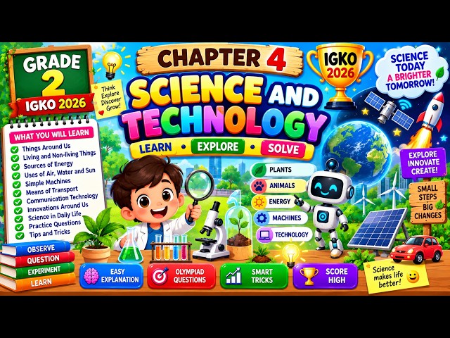 Grade 2 GK Olympiad | Science & Technology | IGKO 2026 | Questions + Tricks