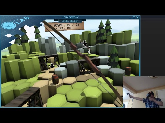 HTC Vive and The Lab's Slingshot and Longbow games
