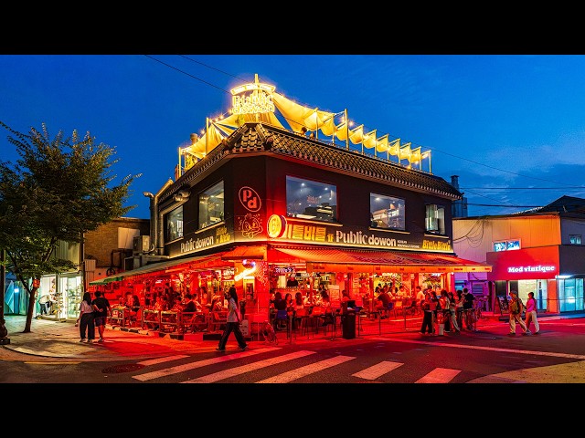[4K HDR] Seoul Autumn Night Walk: Bukchon Hanok Village to Seosulla-gil & Pocha Street