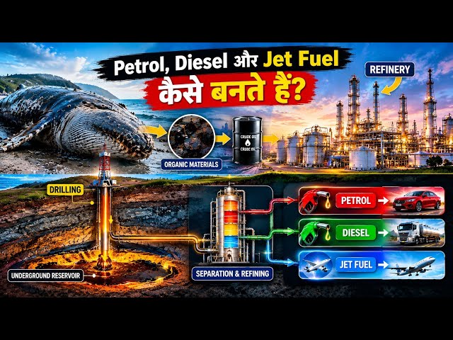 पेट्रोल, डीजल और Jet Fuel कैसे बनते हैं?😱| धरती के अंदर से Refinery तक की पूरी कहानी ⛽| Crude Oil🛢️|