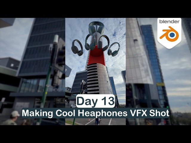 Day 13 Making Cool Headphones VFX Shot in Blender