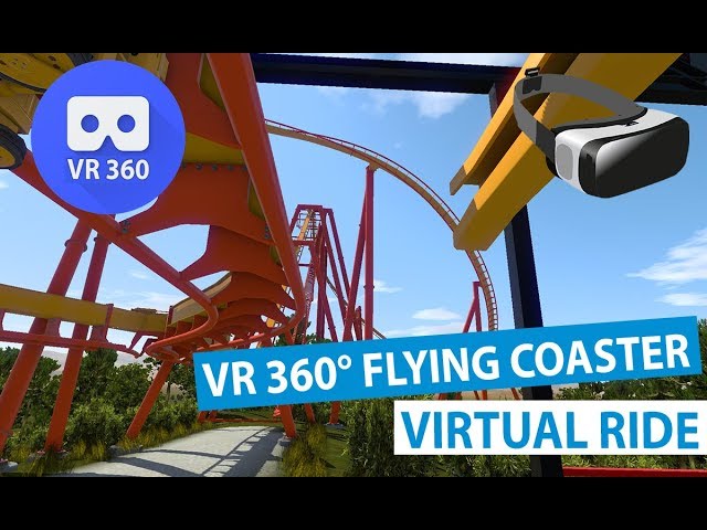 VR Flying Roller Coaster at Theme Park - 360° VR Video