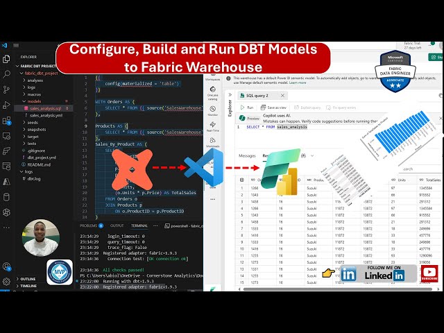 Configure, Build and Run DBT Models on Fabric Warehouse