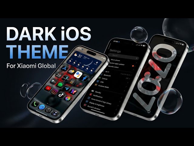 DARK iOS THEME BEAUTIFUL DARK ICON PACK FULL  LIQUID GLASS 