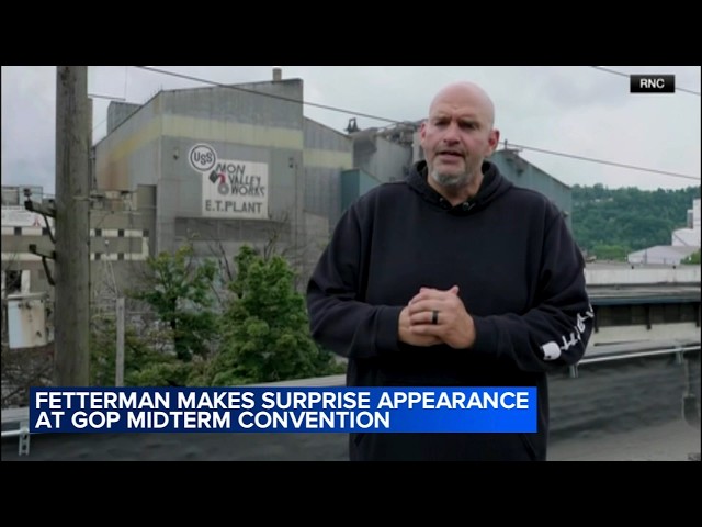 Democratic Pa. Sen. Fetterman makes surprise video appearance at GOP midterm convention