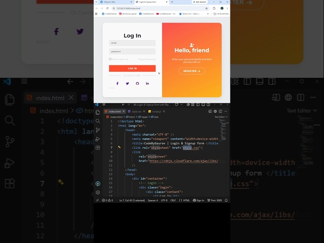 Login & Sign Up Form ✨ Using HTML CSS & JavaScript | #webdevelopment #html #css