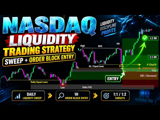 Nasdaq Liquidity Strategy: Sweep + Inducement + Order Block #trading #liquidity #ICT
