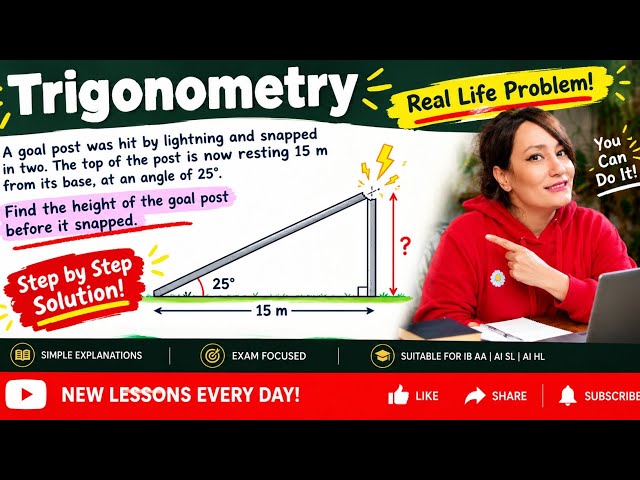 Can You Find the Height? 😱 | Trigonometry Real-Life Problem | 25° & 15 m