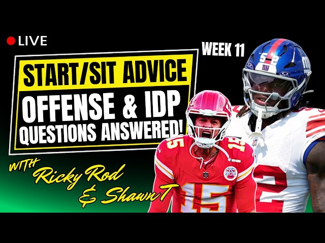 NFL Fantasy Football Starts/Sits Q&A | Week 11 News, Notes, + IDP Advice!