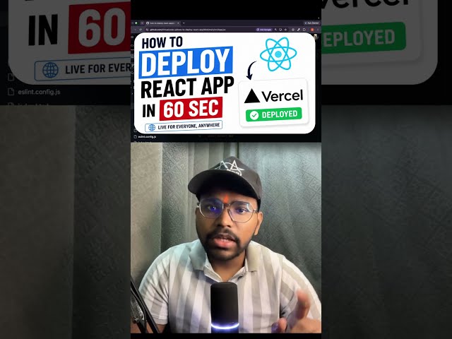 Deploy React App to Vercel in 60 Seconds 🚀 | React Deployment #Vercel #Shorts #nodejs #coding