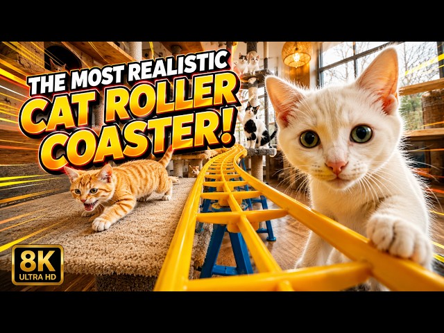 Roller Coaster For Cats🐱: HOUSE🏠 Cat Roller Coaster 🎢🐱