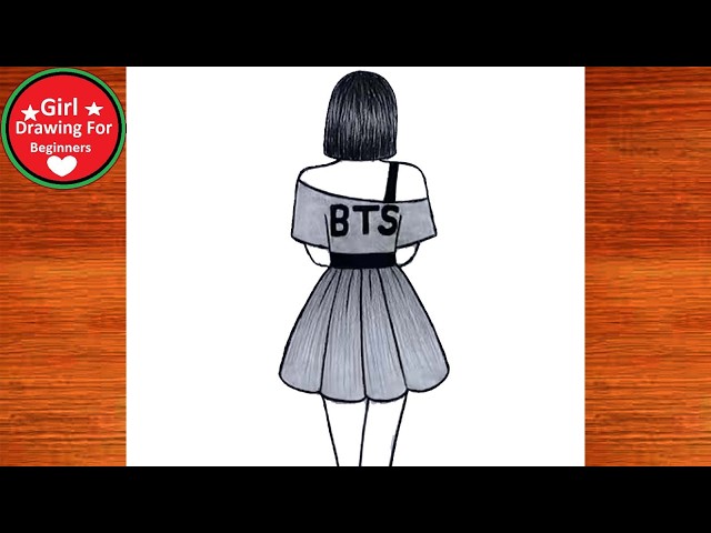 Beautiful BTS Girl Drawing Tutorial For Beginners |