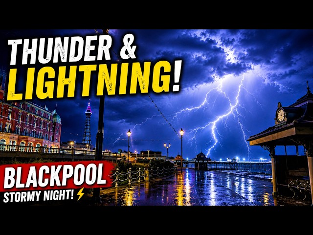 HUGE Thunder & Lightning Storm in Blackpool! 🌩️ Wild Weather on the Seafront