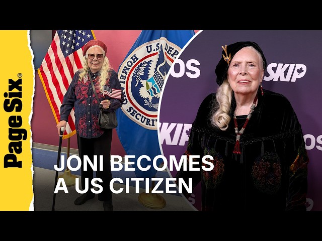 Joni Mitchell celebrates becoming a US citizen