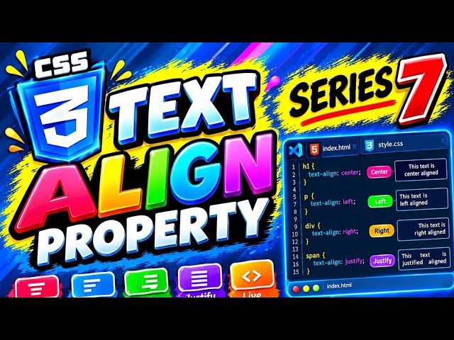 CSS Text-Align Property 🔥 | Left, Right, Center & Justify Explained | CSS Series 7 | URCODERFRIEND