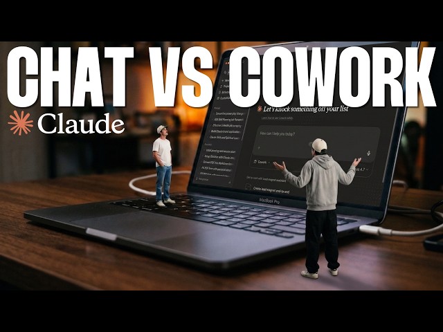 Claude Chat vs Cowork Explained (& when to use each one)