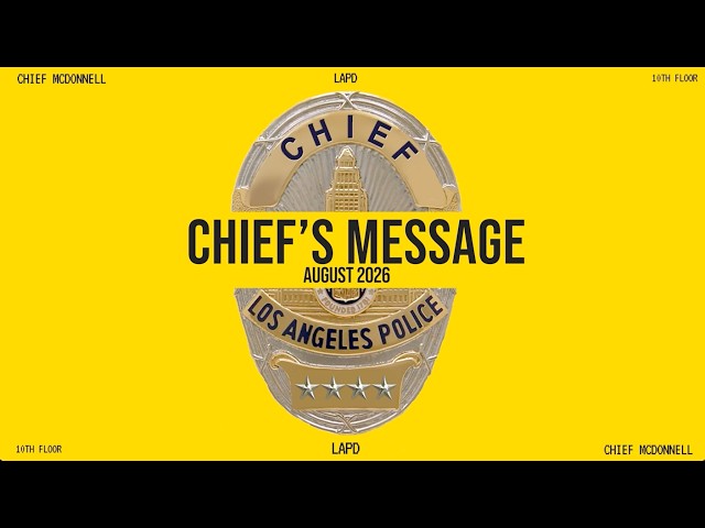 Chief's Message - August 2026