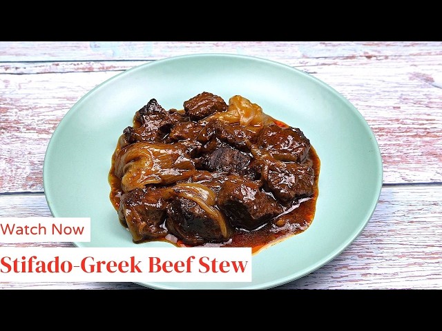 Authentic Greek Beef Stifado Recipe | Tender Beef Stew With Shallots & Red Wine