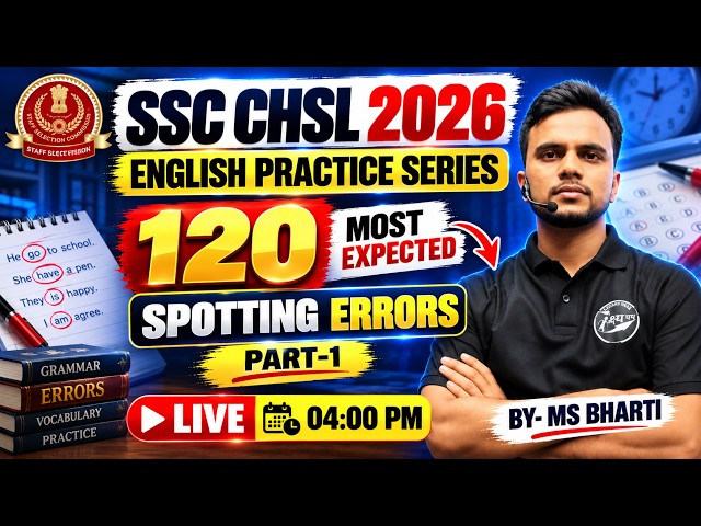 Spotting Errors || SSC CHSL English Practice Class || Most Important English PYQs for SSC CHSL #s...
