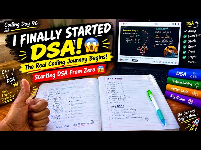 I Finally Started DSA 😱| The Real Coding Journey Begins! | Coding Day 96 💻| Starting DSA From Zero 😱