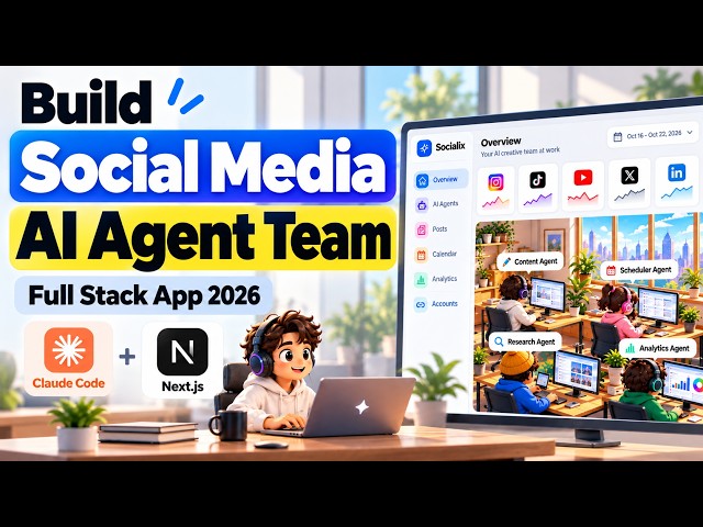 Build Social Media AI Agent Team Using Claude Code & Next.js | Full Course 2026
