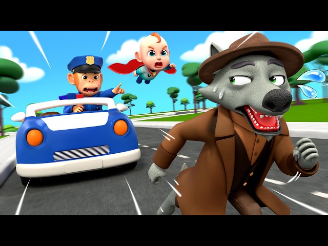 Watch out! Police Chase the Wolf Thief 🚨 | Baby Police Song | Rosoo Family