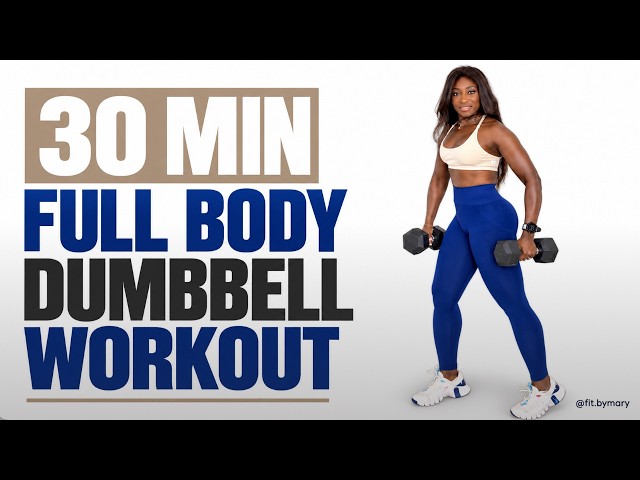 30 MIN FULL BODY DUMBBELL WORKOUT | Strength & Endurance | Warm Up + Cool Down