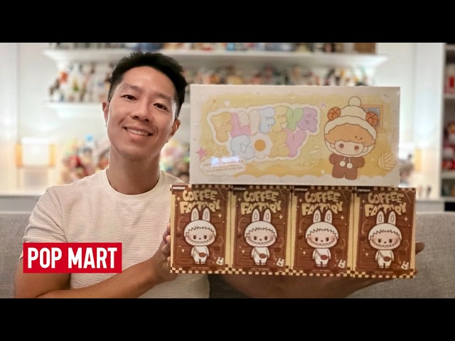 POP MART POP BEAN PLUSH PENDANTS UNBOXING! Coffee Factory Cozy Fluffy Labubu Skullpanda Dimoo Molly