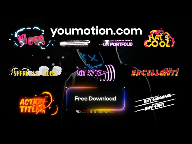 Action Titles - Dynamic Cartoon Text for AI Video (Ae, Pr) Free